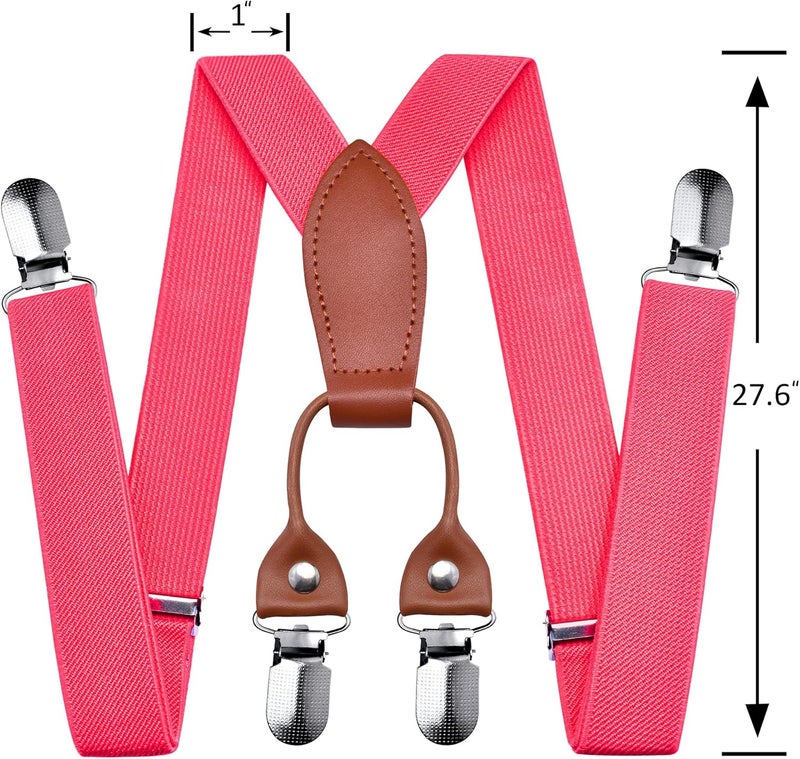 Branduce Solid Color Baby Boy Suspender with 4 Strong Clips Adjustable Kids Y Back Suspenders - Image 3